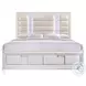 Charlotte White King Upholstered Platform Bed With Storage Footboard