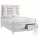 Charlotte White Upholstered Platform Bedroom Set With Storage Footboard