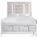 Charlotte White Upholstered Platform Bedroom Set With Storage Footboard