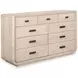 Sunset Cove Sanibel Brown 9 Drawer Dresser with Rectangular Mirror