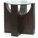 Beckham Rustic Tavern Round Glass Top End Table