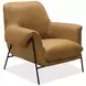 Ambroise Brown Leather Upholstered Club Chair
