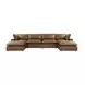 Cali Cognac Brown Leather Modular U- Chaise Sectional