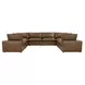 Cali Cognac Brown Leather Modular U-Sofa Sectional