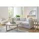 Azure Abaca and Travertine Round Side Table