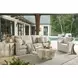 Oasis White Concrete Free Form Cliffside Outdoor Occassional Table Set