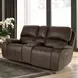 Brookings Brown Power Reclining 79" Console Loveseat Power Headrest And Footrest