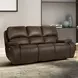 Brookings Brown Power Reclining 88" Sofa Power Headrest And Footrest