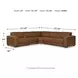 Rally-Up Caramel 5 Piece Power Reclining Sectional