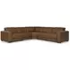 Rally-Up Caramel Leather 5 Piece Modular Power Reclining Sectional with USB Charging