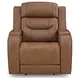 Dreamer Caramel Leather Power Reclining Living Room Set with Audio Seating