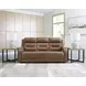 Dreamer Caramel Leather Power Reclining Living Room Set with Audio Seating