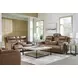 Dreamer Caramel Leather Power Reclining Living Room Set with Audio Seating
