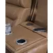 Dreamer Caramel Leather 87" Power Reclining Sofa with Audio Seating