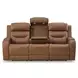 Dreamer Caramel Leather 87" Power Reclining Sofa with Audio Seating