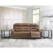 Dreamer Caramel Leather Power Reclining Living Room Set with Audio Seating