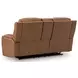 Dreamer Caramel Leather Power Reclining Living Room Set with Audio Seating