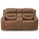 Dreamer Caramel Leather 77" Power Reclining Loveseat with Audio Seating
