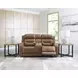 Dreamer Caramel Leather 77" Power Reclining Loveseat with Audio Seating