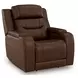 Dreamer Brown Leather Power Recliner with Audio Seating