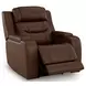 Dreamer Brown Leather Power Reclining Living Room Set with Audio Seating