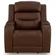 Dreamer Brown Leather Power Reclining Living Room Set with Audio Seating