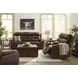 Dreamer Brown Leather 84" Power Reclining Sofa with Audio Seating
