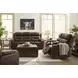 Dreamer Brown Leather 75" Power Reclining Loveseat with Audio Seating