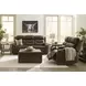 Dreamer Brown Leather Power Reclining Living Room Set with Audio Seating