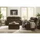 Dreamer Brown Leather 75" Power Reclining Loveseat with Audio Seating