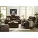 Dreamer Brown Leather 75" Power Reclining Loveseat with Audio Seating