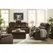 Dreamer Brown Leather 84" Power Reclining Sofa with Audio Seating