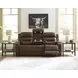 Dreamer Brown Leather 84" Power Reclining Sofa with Audio Seating