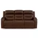 Dreamer Brown Leather Power Reclining Living Room Set with Audio Seating