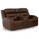 Dreamer Brown Leather 75" Power Reclining Loveseat with Audio Seating