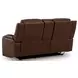 Dreamer Brown Leather 75" Power Reclining Loveseat with Audio Seating