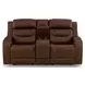 Dreamer Brown Leather 75" Power Reclining Loveseat with Audio Seating