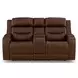 Dreamer Brown Leather 75" Power Reclining Loveseat with Audio Seating