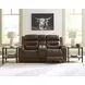 Dreamer Brown Leather 75" Power Reclining Loveseat with Audio Seating