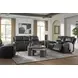 Danemere Black Leather Rocker Recliner