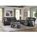 Danemere Black Leather Reclining Living Room Set