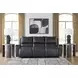 Danemere Black Leather Reclining Living Room Set