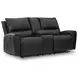 Danemere Black Leather Reclining Living Room Set