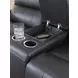 Danemere Black Leather 74" Reclining Loveseat