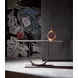 Curated Gray and Oil Rubbed Bronze Rectangular Travertine Top Equilibrium Console Table