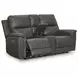 Beryton Anchor Leather 75" Zero Gravity Power Reclining Loveseat with USB Charging