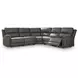 Beryton Anchor Leather 5 Piece Modular Power Reclining Sectional with USB Charging