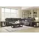 Beryton Anchor Leather 5 Piece Modular Power Reclining Sectional with USB Charging