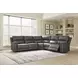Beryton Anchor Leather 5 Piece Modular Power Reclining Sectional with USB Charging