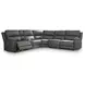 Beryton Anchor Leather 6 Piece Modular Power Reclining Sectional with Storage Console and USB Charging